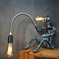 American retro industrial style bar water pipe table lamp with iron shade