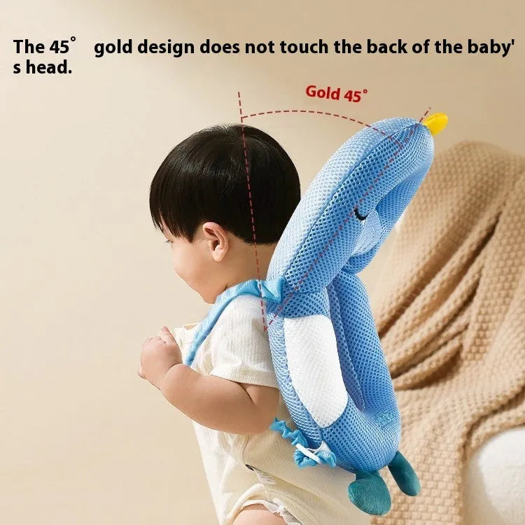 Baby cartoon anti-collision pillow with EPS expandable polystyrene particles, little dinosaur style, for toddler fall protection
