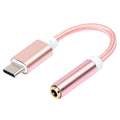 TYPE-C to 3.5mm audio adapter cable in four colour options with nylon wire