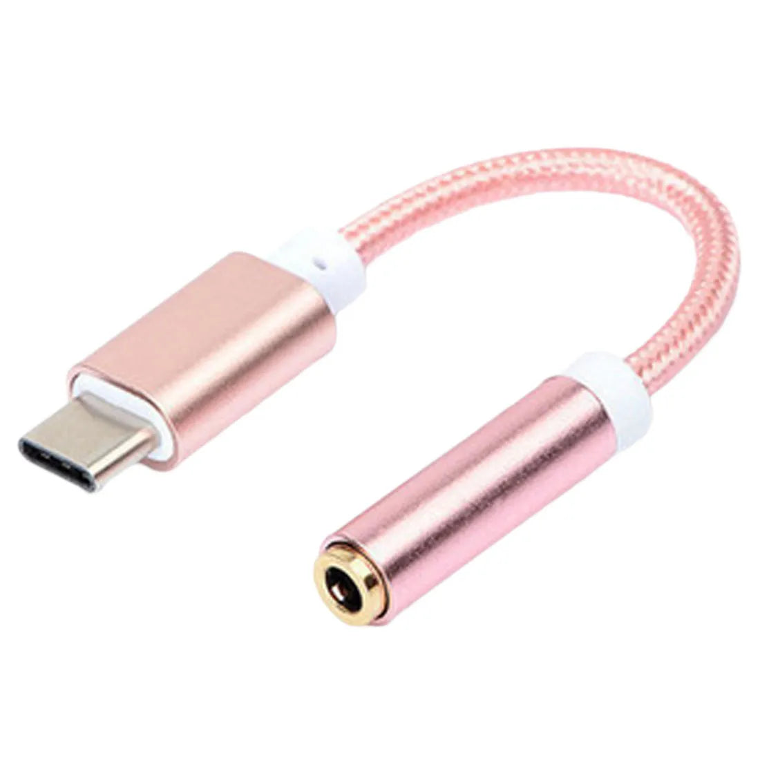 TYPE-C to 3.5mm audio adapter cable in four colour options with nylon wire