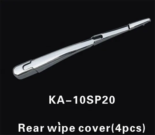 Set of four silvery ABS plastic rear window wiper cover strips for a 2010 Hyundai.