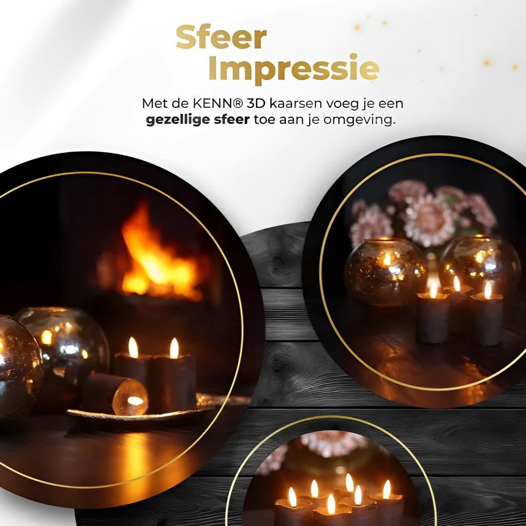 Black S6 LED pillar candle measuring 5cm wide and 7cm tall on a surface.