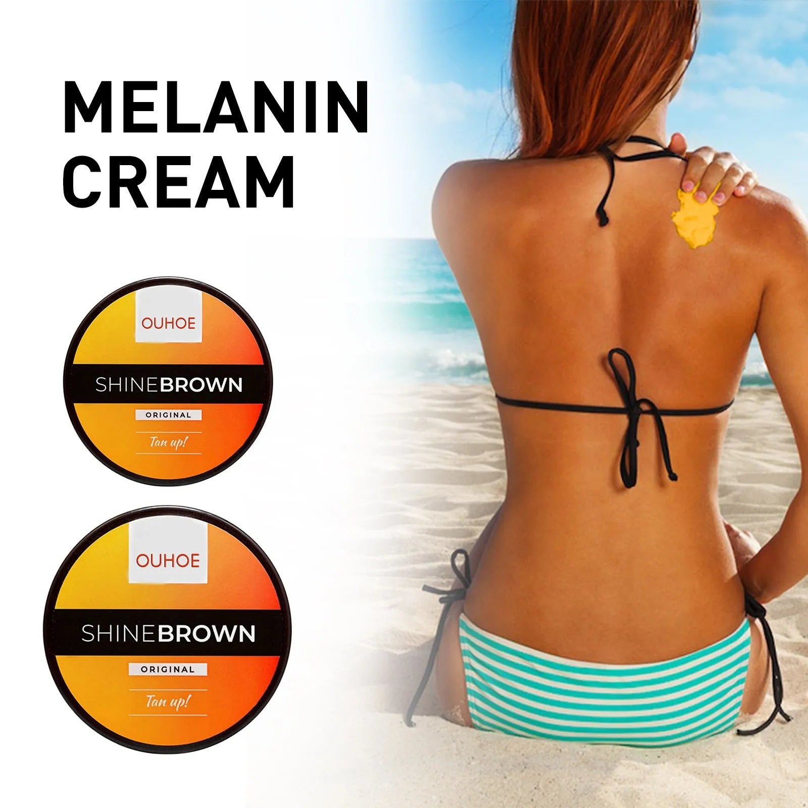 Pack of tanning cream and aloe vera gel for natural bronzing and after-sun relief, available in 50g and 100g sizes