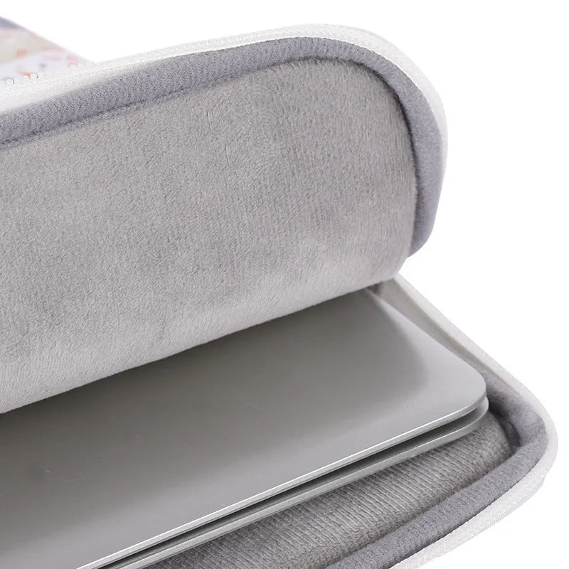 White PU leather waterproof laptop inner bag or sleeve for 14-inch computers