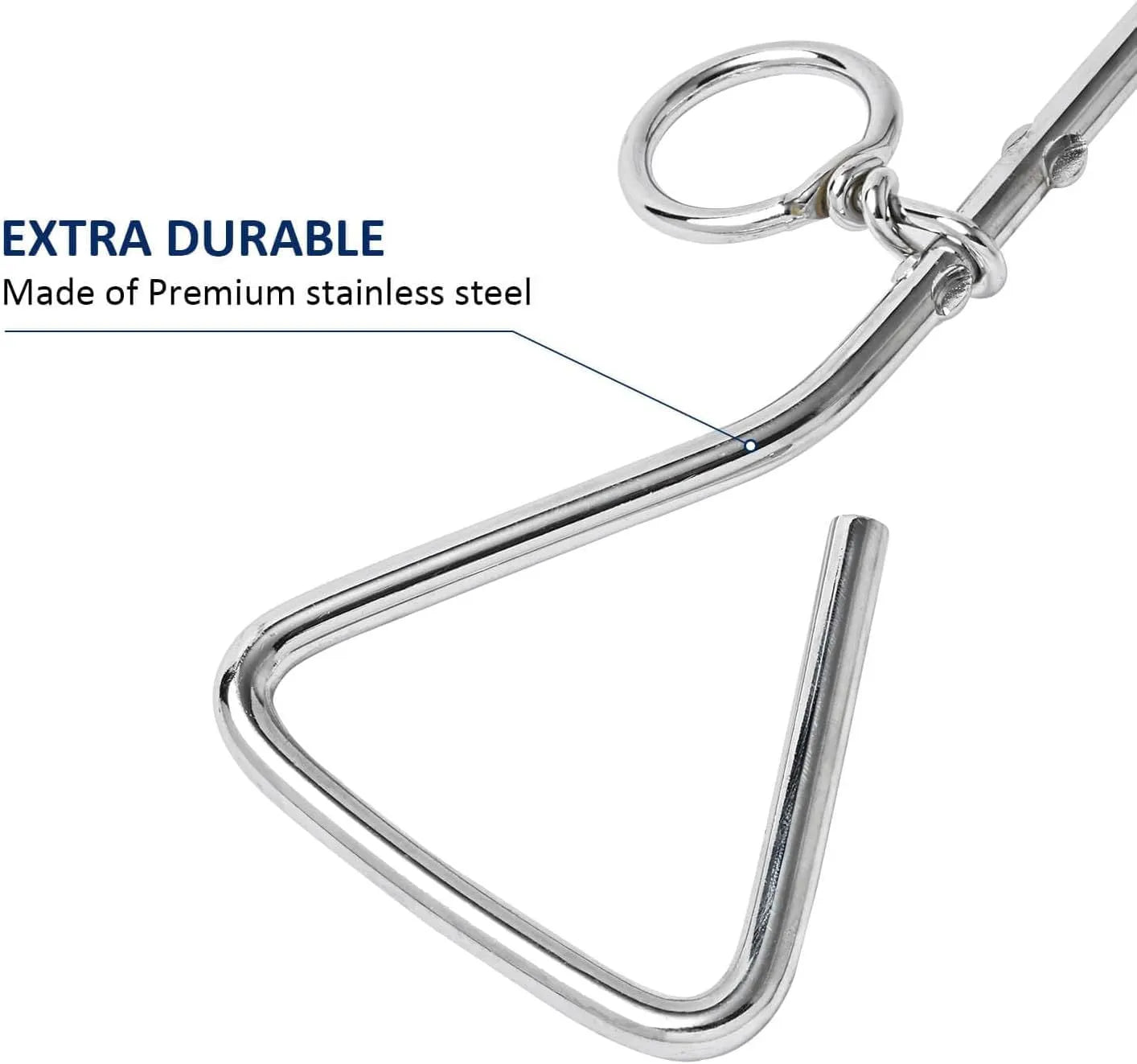 Silver spiral dog tie out stake made of solid steel for outdoor tethering in sandy soil