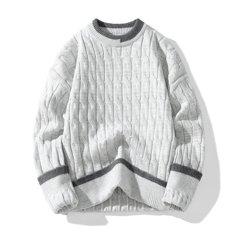Men's two-piece modal sweater set in loose fit for autumn winter sports wear