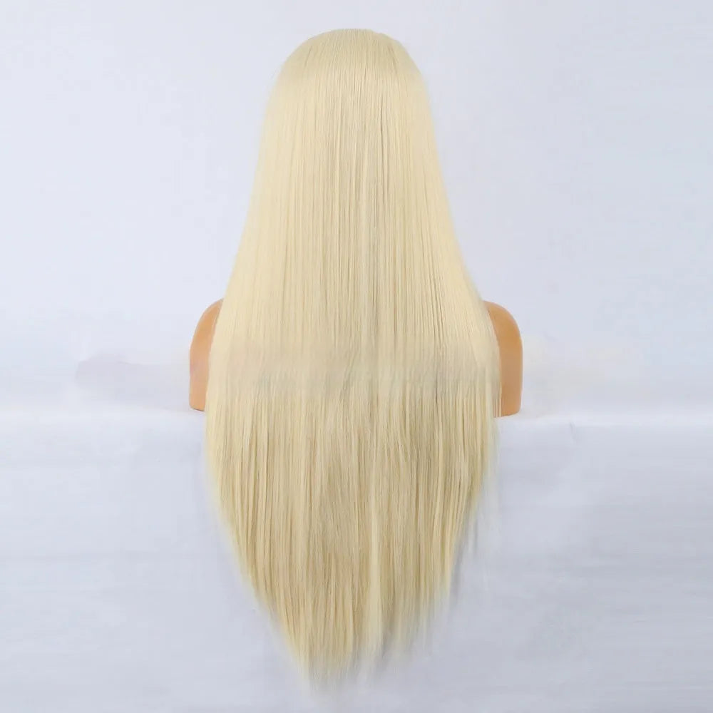 Natural high temperature fiber front lace wig in long length for any face type and skin colour