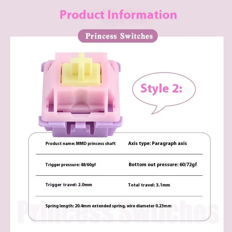 MMD Princess linear mechanical keyboard switch body for custom keyboard building