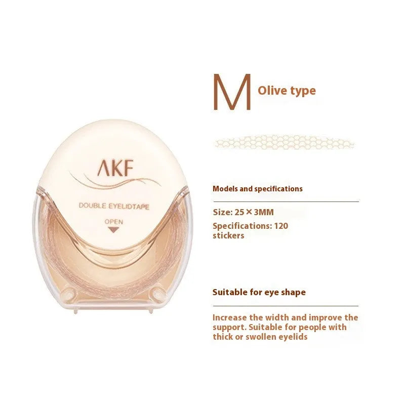 Double eyelid stickers roll with 120 transparent traceless lace strips for invisible eyelid crease