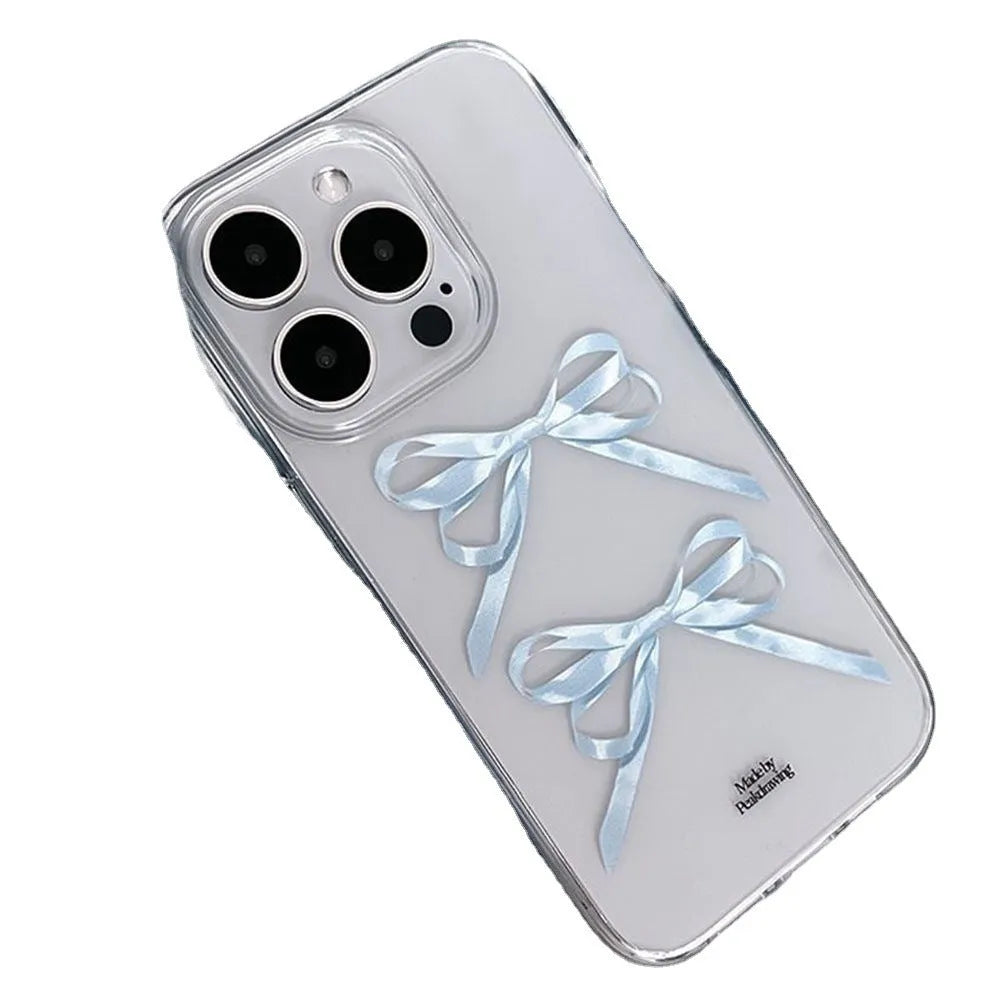 Transparent TPU phone case with bow design for iPhone 14 Pro Max