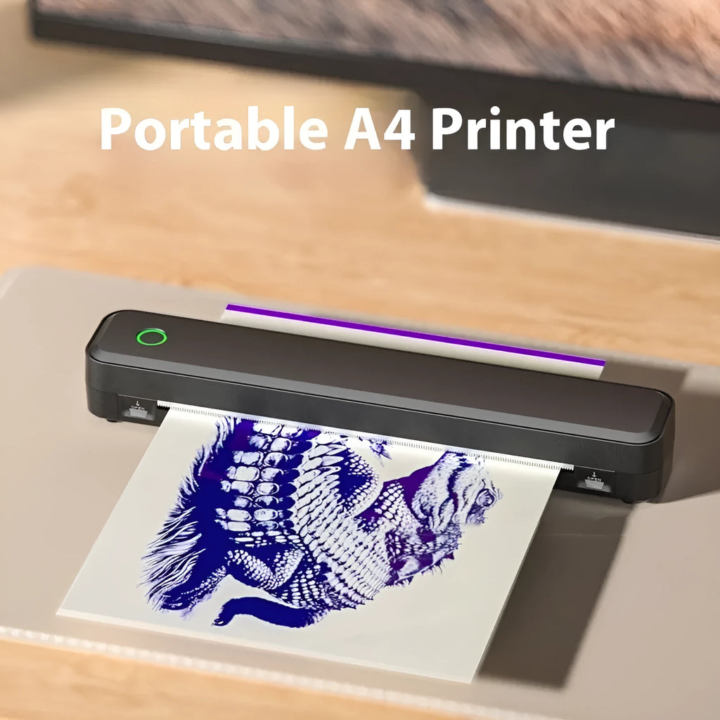 Compact thermal printer with Bluetooth connectivity for mobile devices in black or white colour