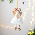 Christmas angel wings plush pendant in pink or white cloth material with modern simplicity design