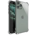 Clear TPU shockproof phone case for multiple Apple iPhone models showing transparent design