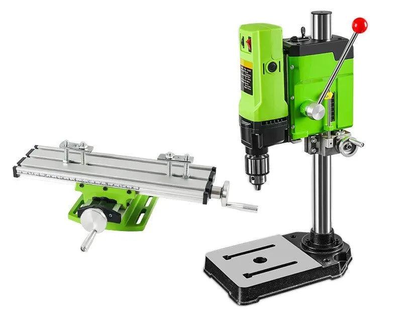1050W bench drill and milling machine with cross bench pliers on workshop bench
