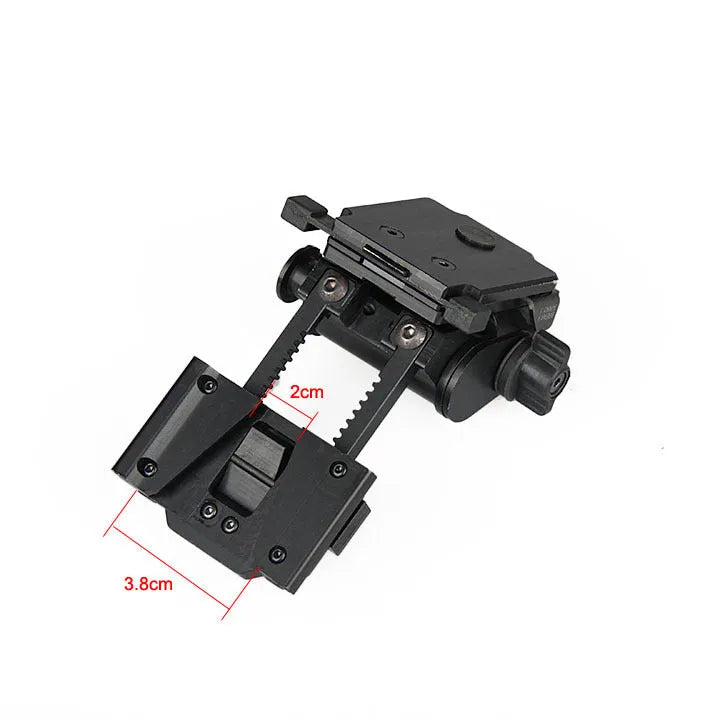 Metal alloy L4 G24 night vision helmet mount with breakaway base in dark earth finish