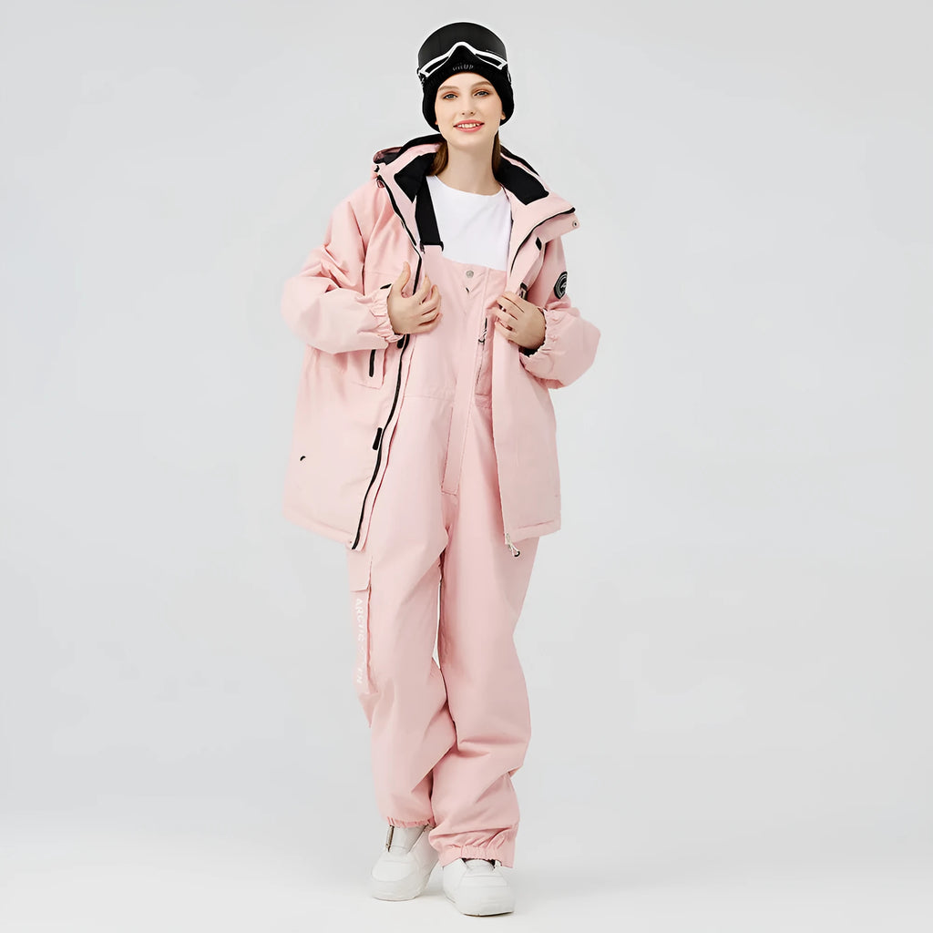 Men's and women's winter ski suit in blue colour with waterproof windproof construction for snow sports