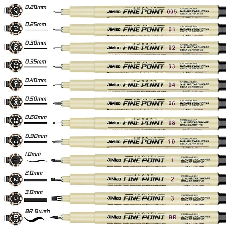 Waterproof syringe-style cartoon design drawing pen with black ink refill, 133mm plastic body