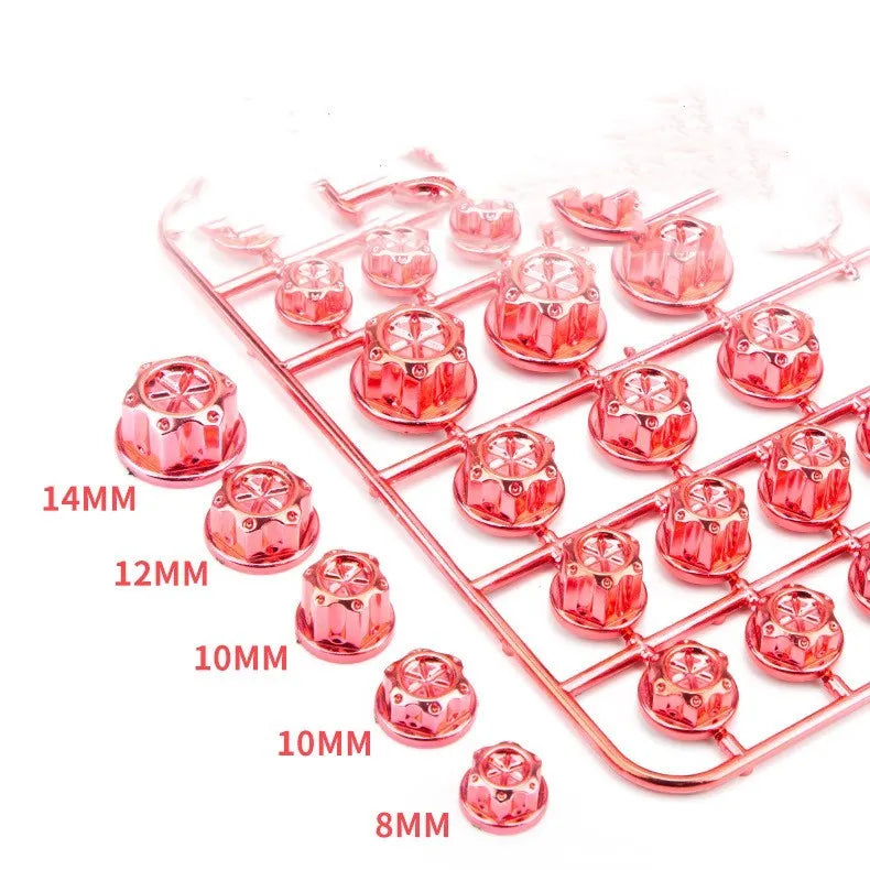 30-piece set of ABS plastic motorcycle screw caps in black, red, gold, blue, silver, green, orange, purple colours