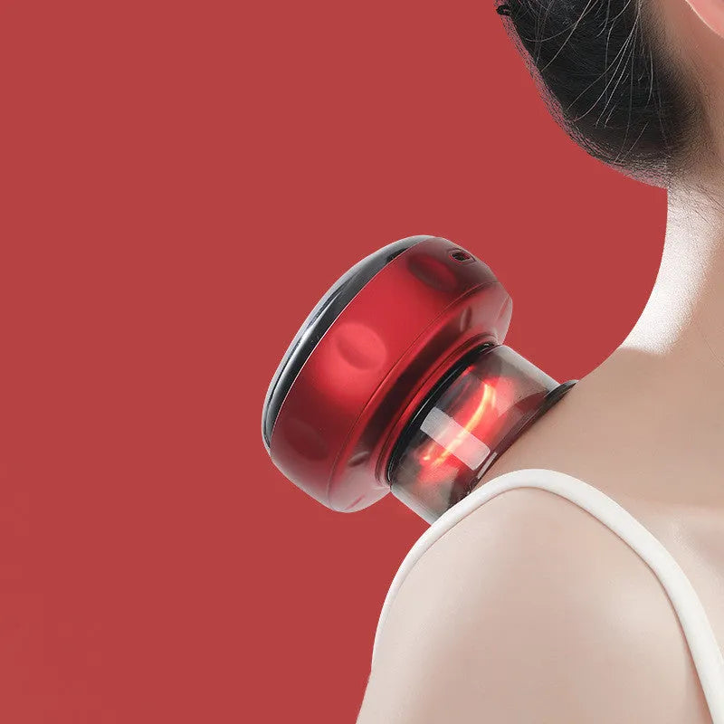 Electric vacuum cupping massager body cups in black with LED display and four buttons