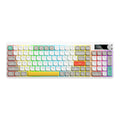 Black Iron Cow mechanical keyboard with RGB backlight showing candy planet red axis colour option