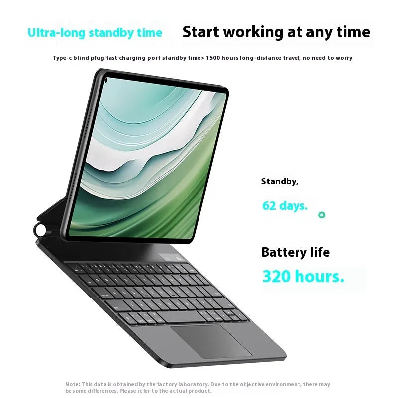 Miaocontrol Pro11 magnetic wireless keyboard and protective cover for Huawei Matepad 11 tablets in black colour