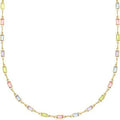 Geometric glass pendant necklace on adjustable alloy chain with electroplated finish