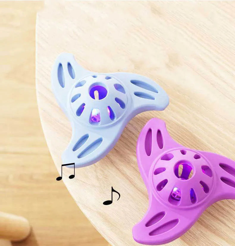 Blue bite-resistant boomerang dog chew toy with textured molar-cleaning edge for medium large breed dogs