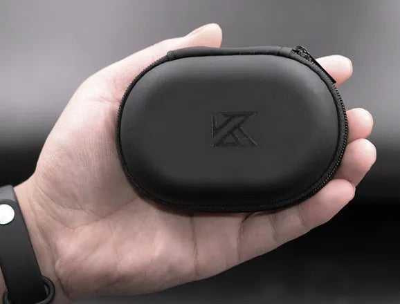 Oval black leather earphone storage bag for EDX PRO and ZEX
