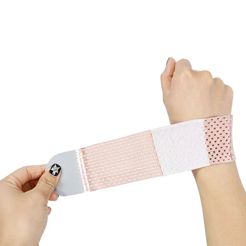 High elastic breathable athletic wristguard in black, gray, or pink, shown as a protective wristband.