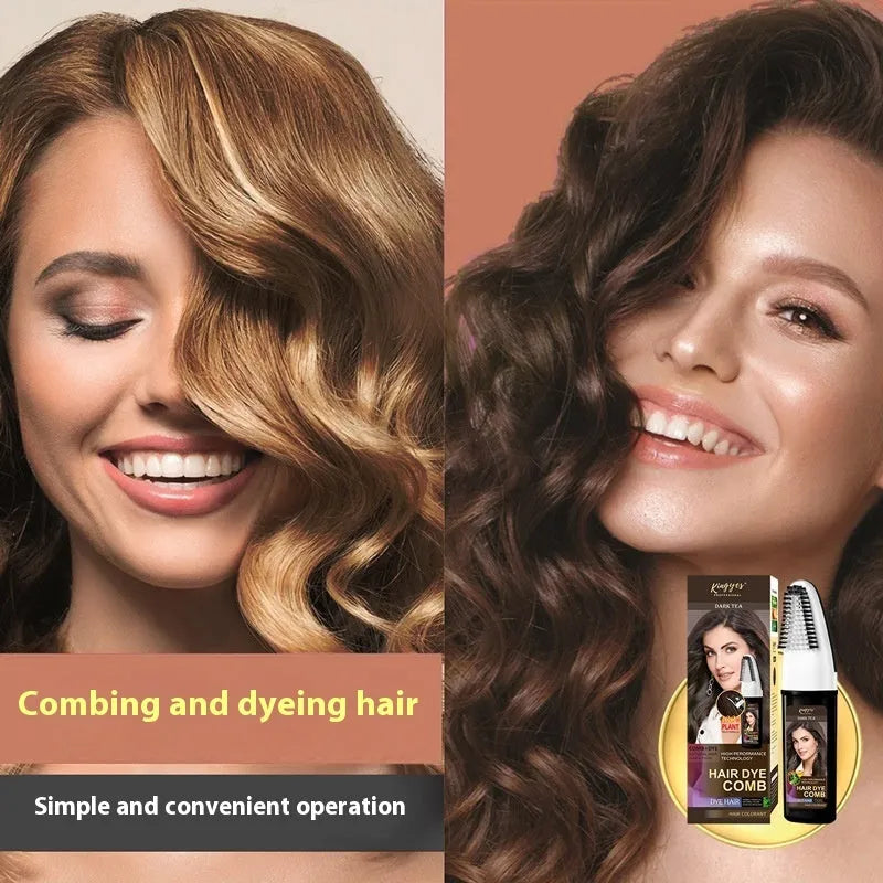 Box for 200ml ammonia-free permanent hair dye kit showing Brown, Wine Red, and Dark Brown colour options.
