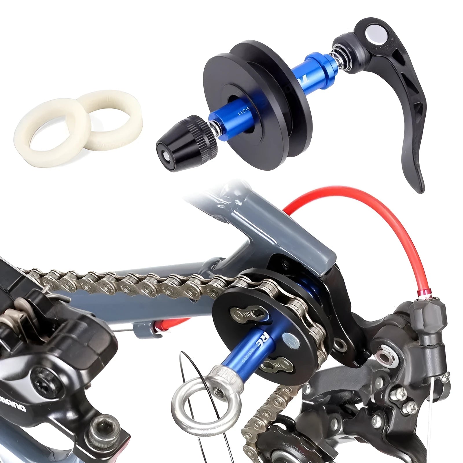 Aluminium bicycle chain holder tool in three versions for maintenance