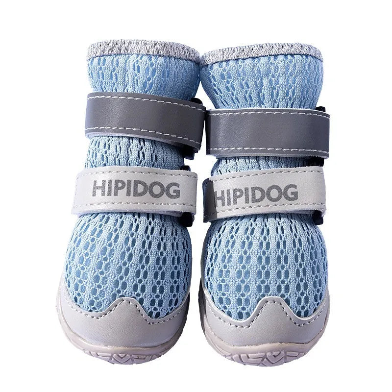 Cartoon style dog shoes in Bondi Blue colour with breathable summer design and anti-scald protection features