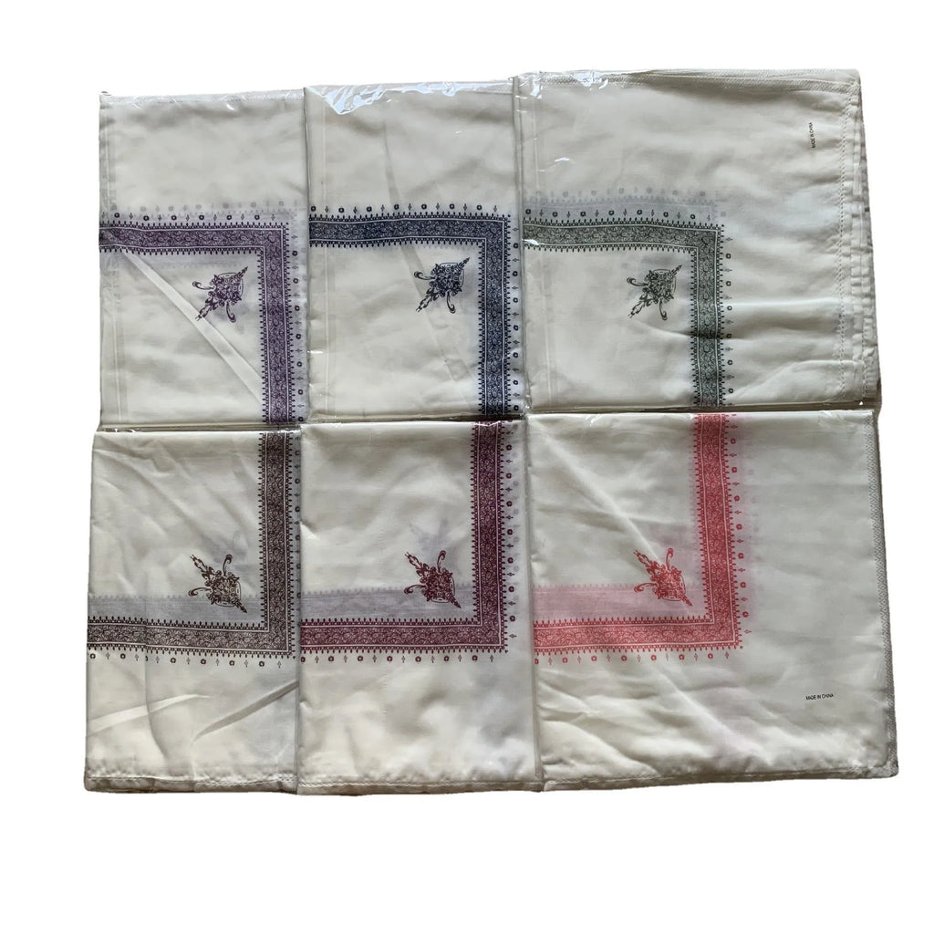 Printed square scarf in brown, 138x138cm polyester unisex scarf laid flat showing square shape and colour.