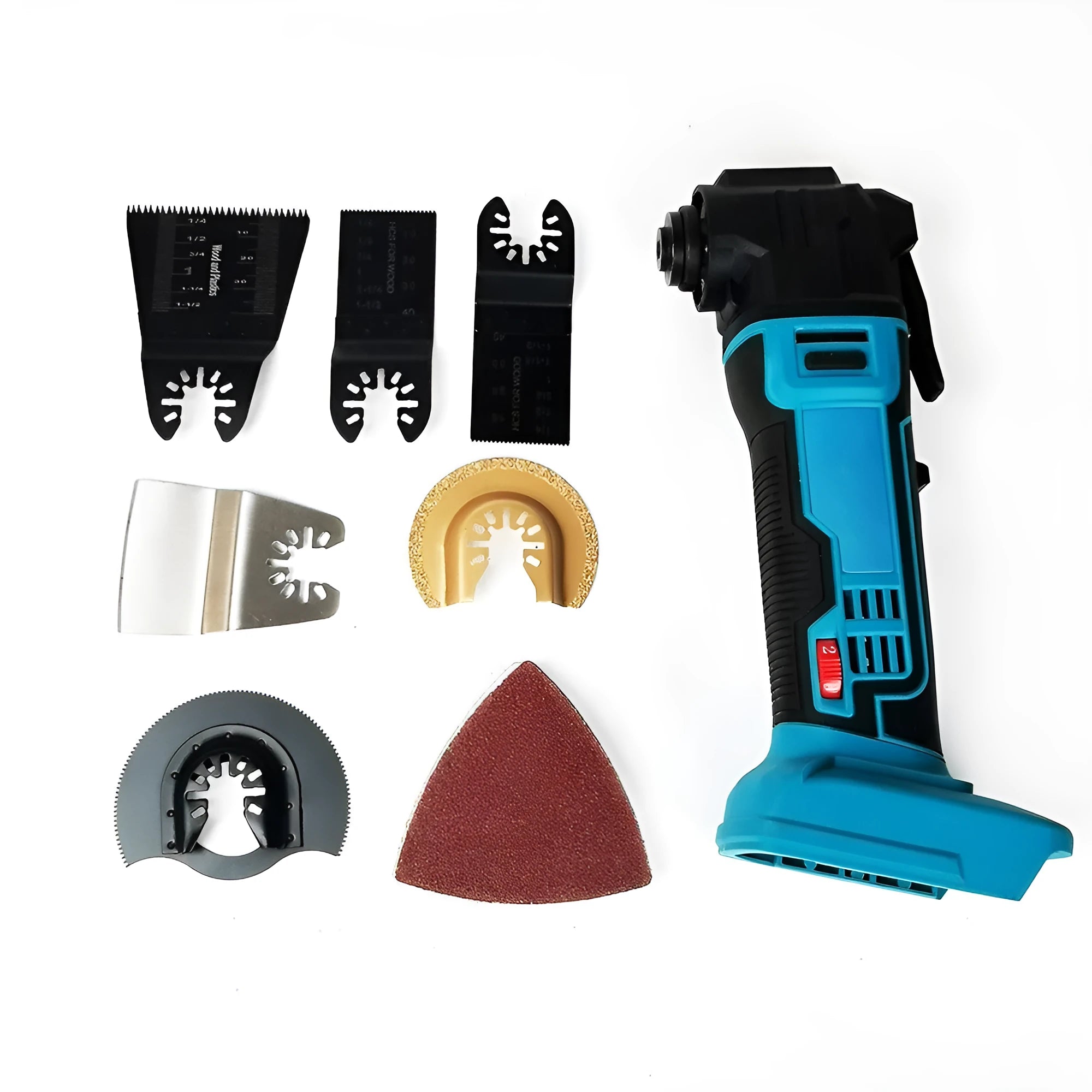 Rechargeable lithium battery cordless garden trimming machine with metal construction and plastic accessory box