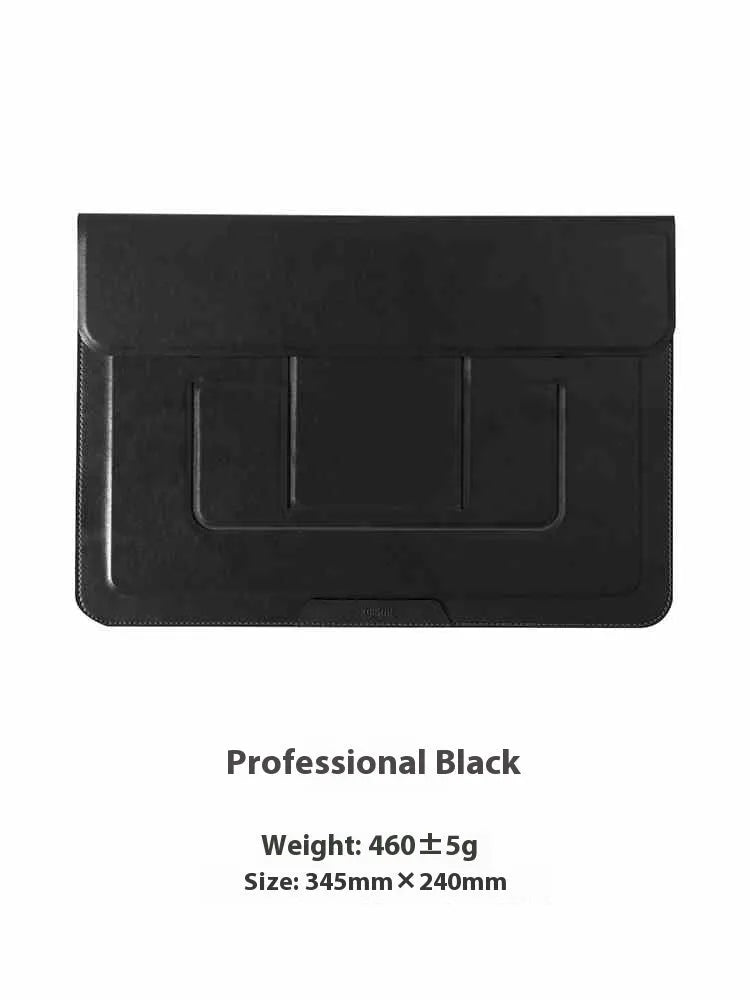 Integrated dual-angle laptop bracket bag for 13.3-inch notebooks in black business style