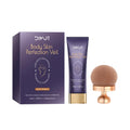 Waterproof body concealer cream container with brush for covering tattoos and birthmarks