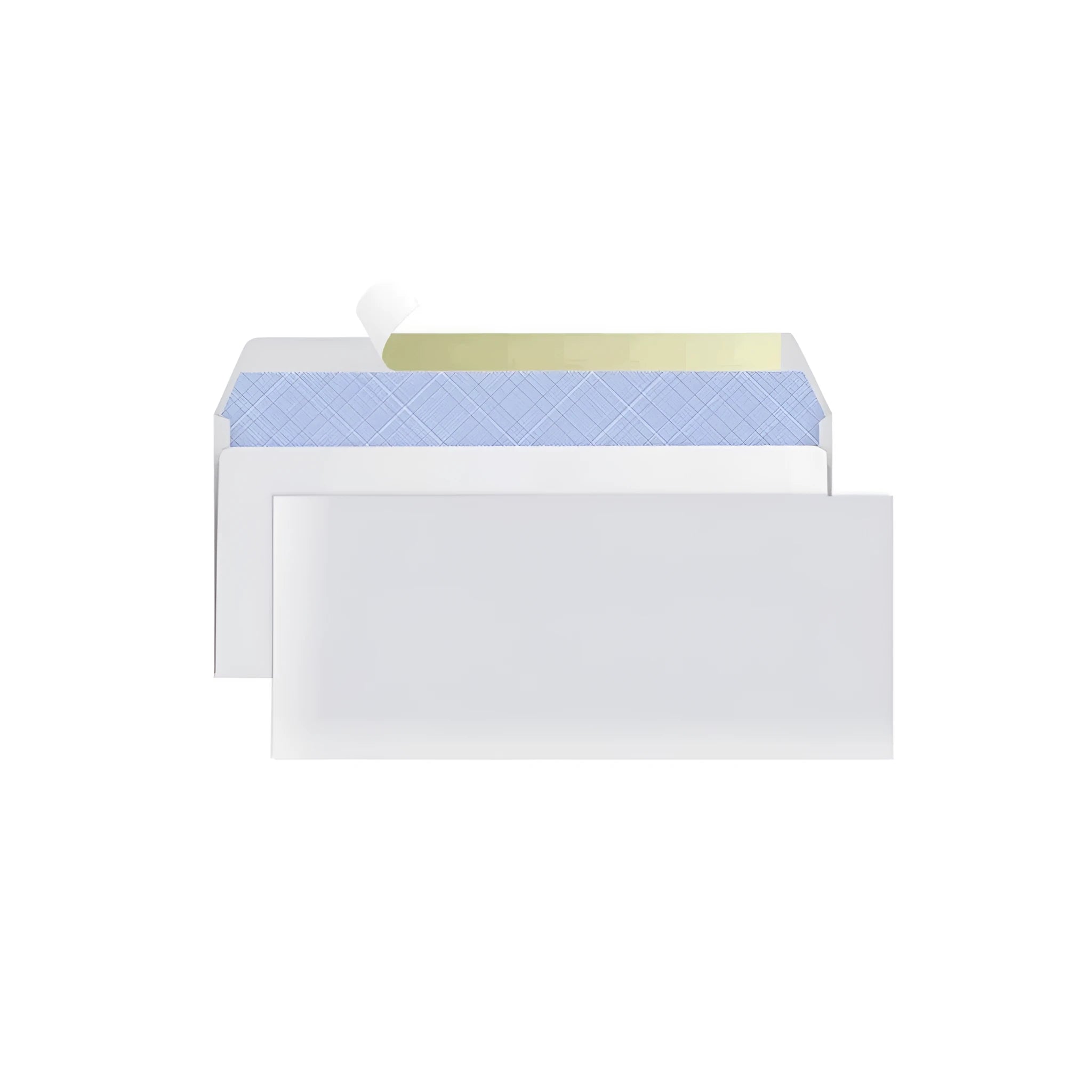 Blue anti-opening security envelope with self-adhesive closure measuring 105x240mm