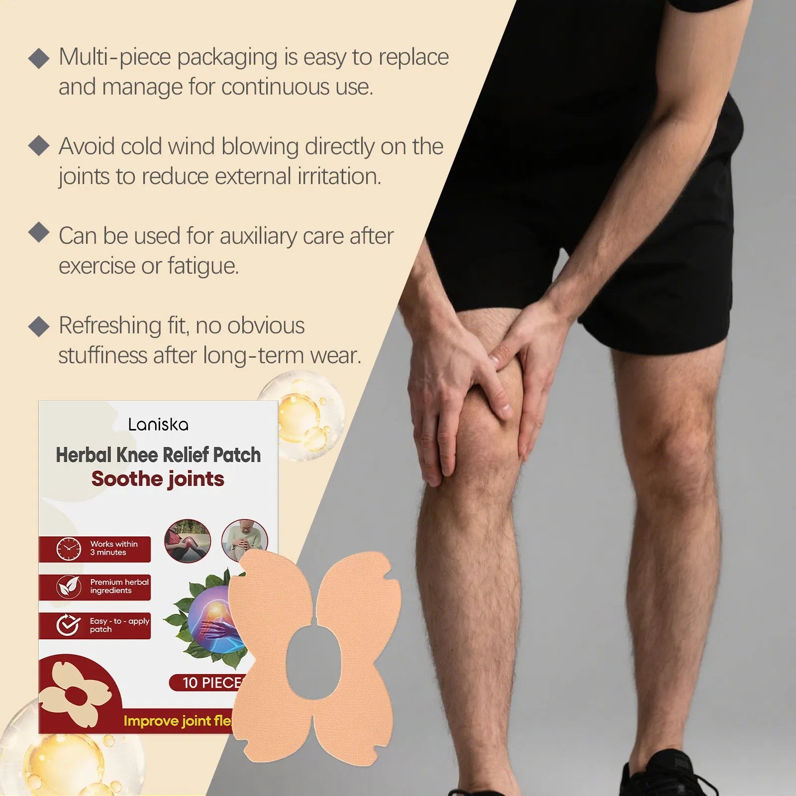 LANISKA herbal moxa leaf menthol joint nourishing adhesive bandages 10-piece set
