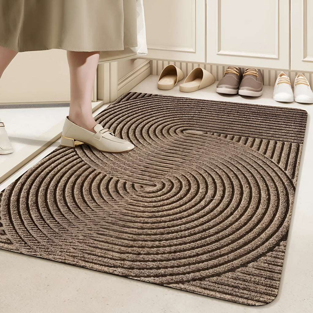 Alien-shaped entrance carpet with cartoon pattern in green colour, 60x90cm diatom oil floor mat