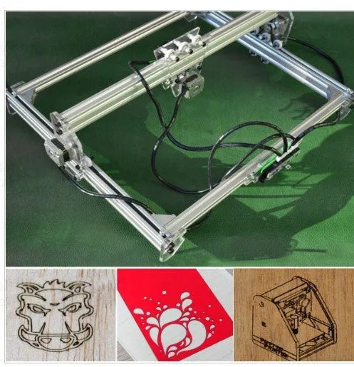 Miniature laser engraving machine with 3000mw laser and 400x300mm bottom plate for marking and lettering