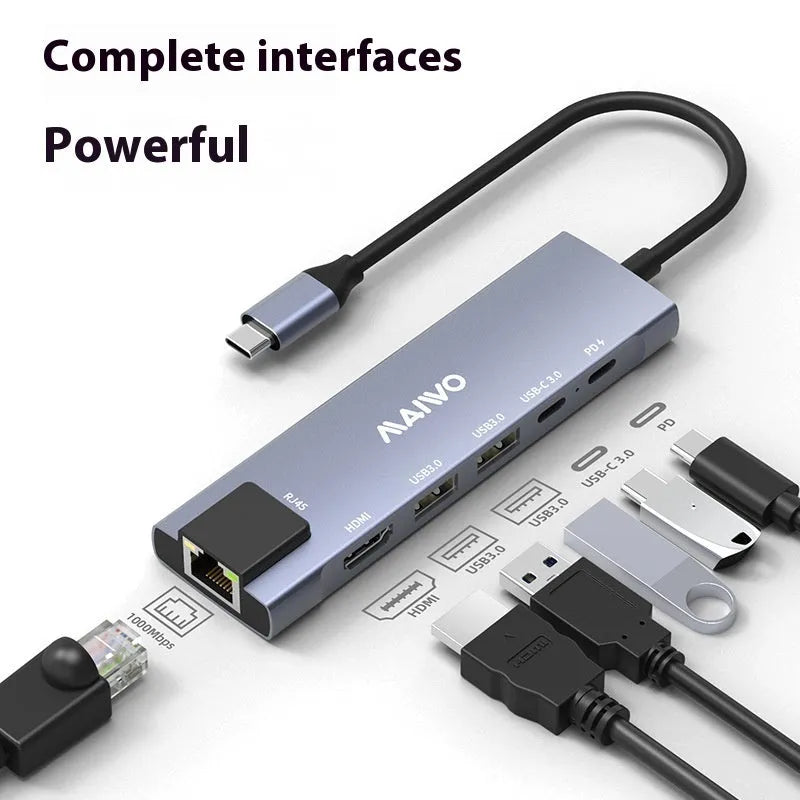 Steam Deck six-in-one docking station with aluminium shell and 15cm Type-C cable