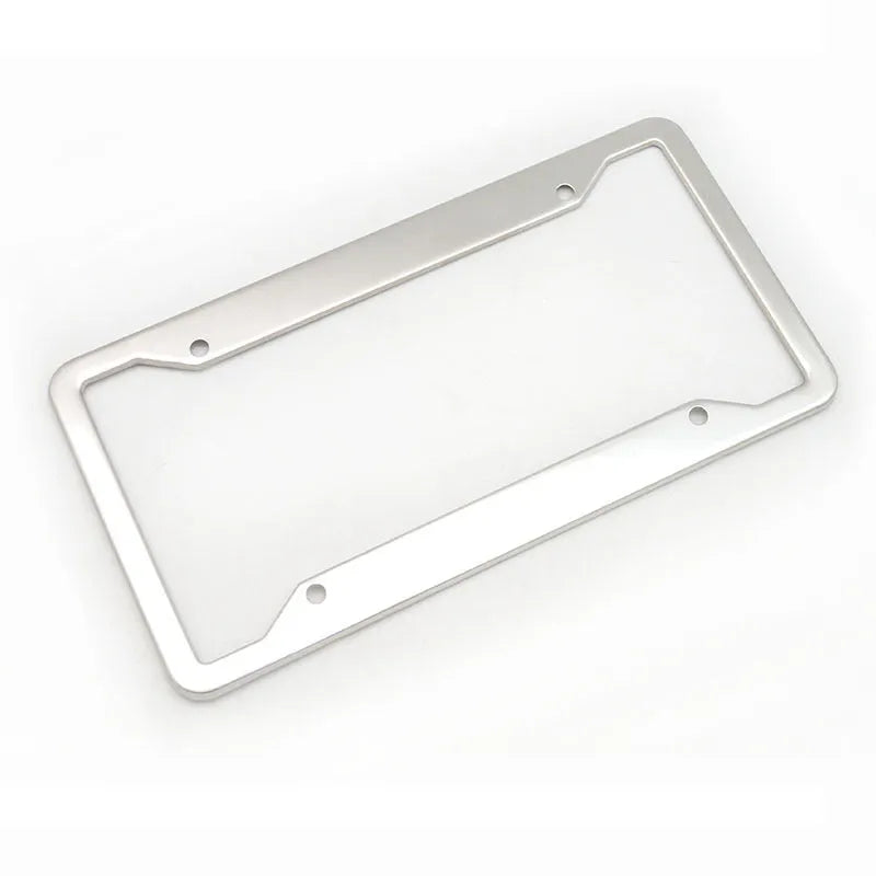 Aluminium alloy stainless steel licence plate frame in black, grey, silver, and steel finishes