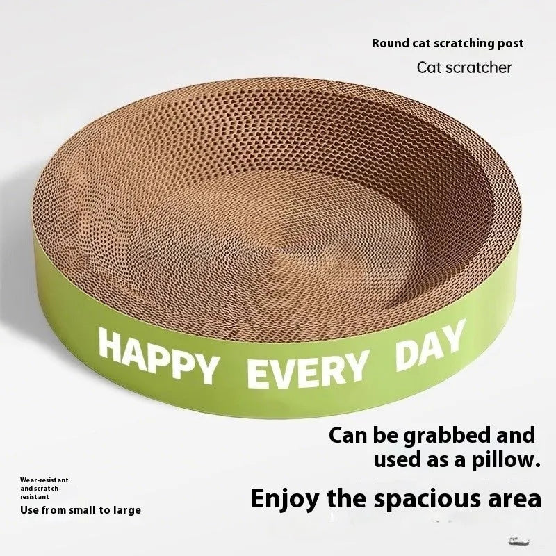 Round green scratching board cat nest for cats with wear-resistant surface