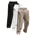 European American mens fashion solid colour loose linen corduroy trousers uniform set of 3