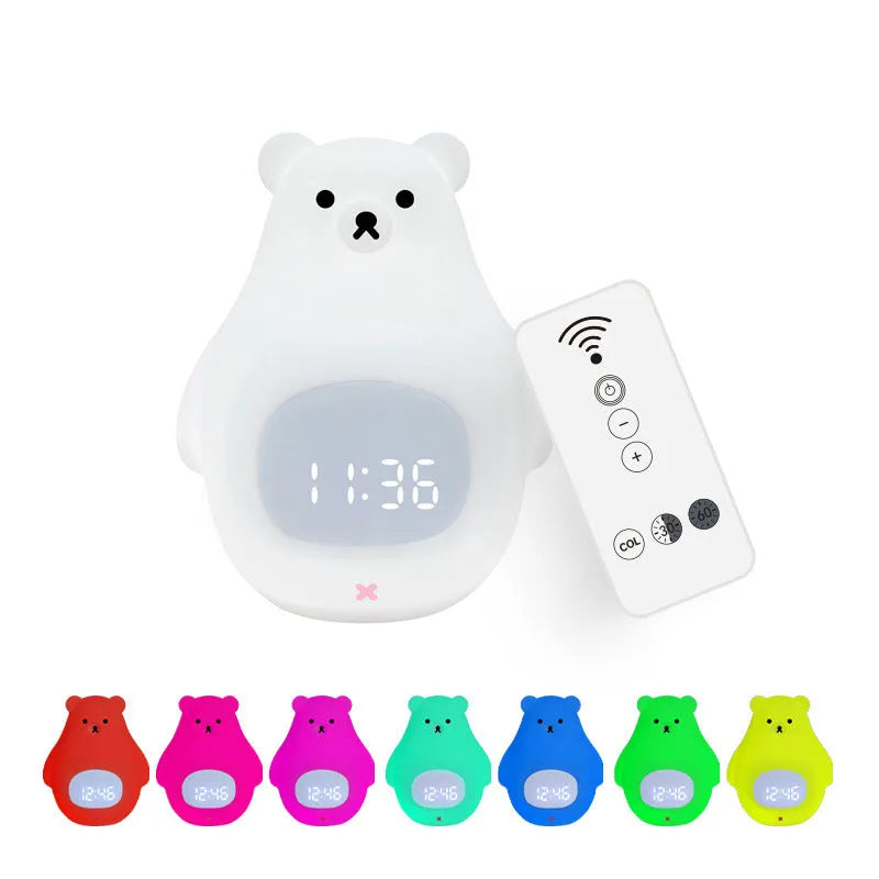 Big white bear silicone night light with remote control and colour changing features