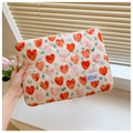 Printed cloth laptop bag for women with anti-seismic padding, small size, green flower colour