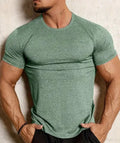 Tight stretch quick-drying short sleeve running t-shirt in polyester blend