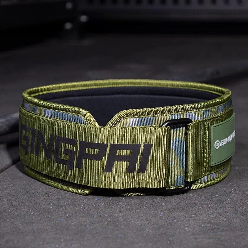Abdominal exercising waist support belt for weightlifting and power training exercises