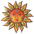 Iron sun face wall hanging decorative craft in multiple colour options for indoor living room display