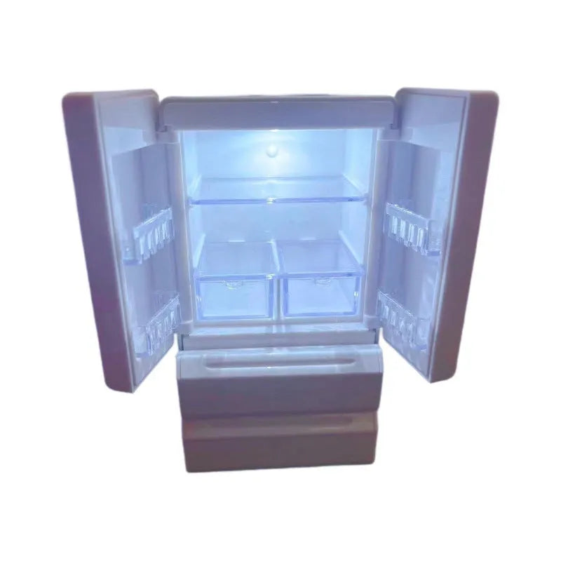White plastic miniature candy toy model with light-up feature for display collections
